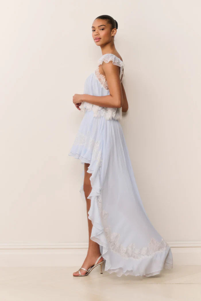 Sky Lace Ruffle Fairy Top