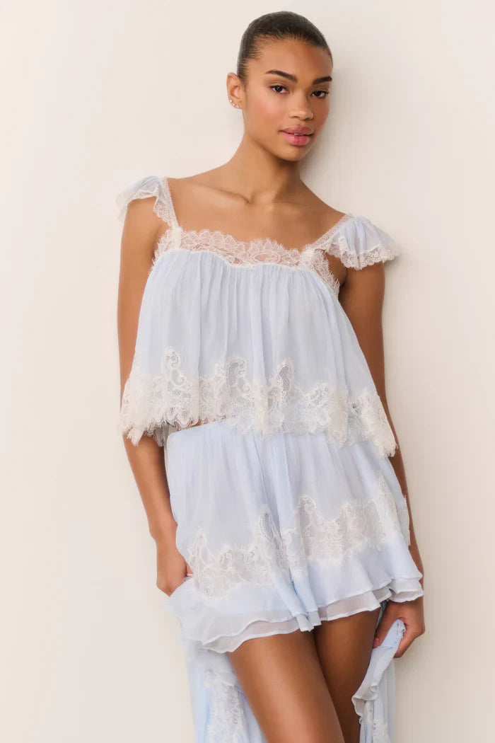 Sky Lace Ruffle Fairy Top