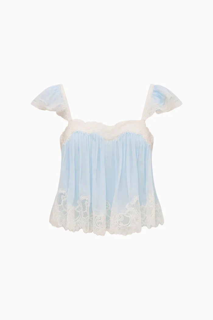 Sky Lace Ruffle Fairy Top