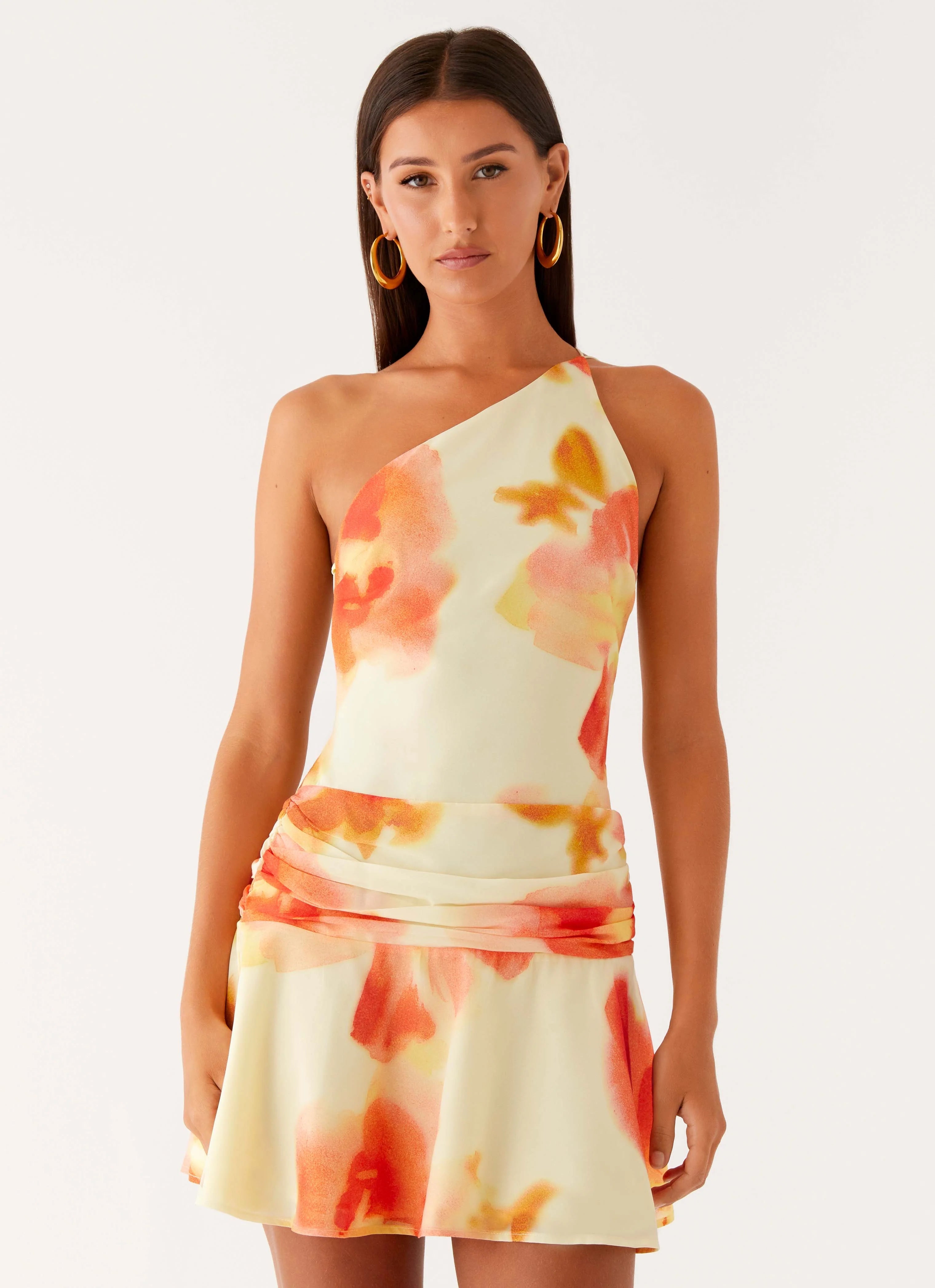 Backless One-Shoulder Mini Dress