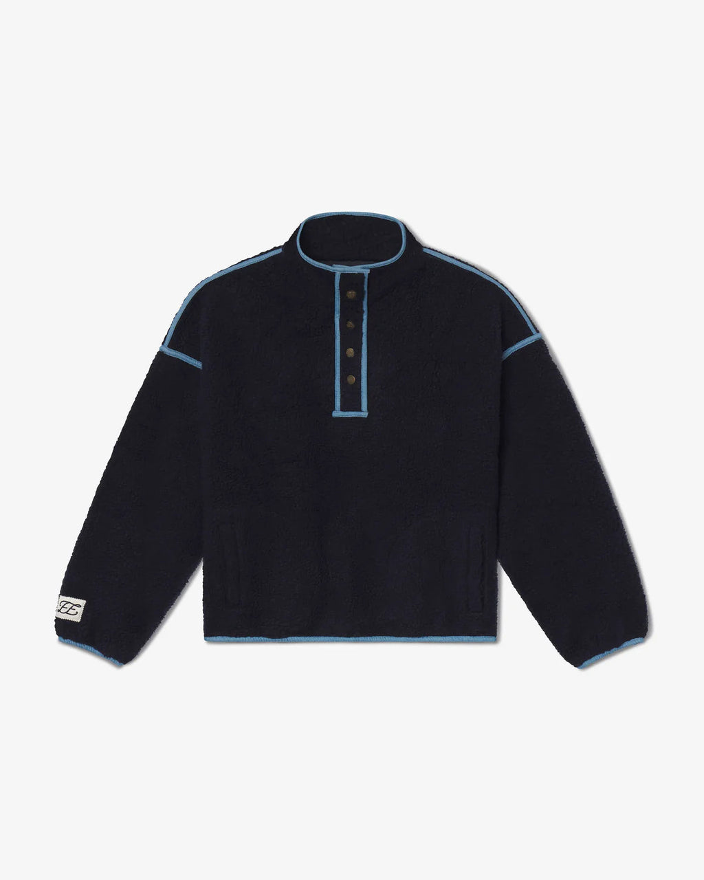 Navy Sherpa Fleece Pullover