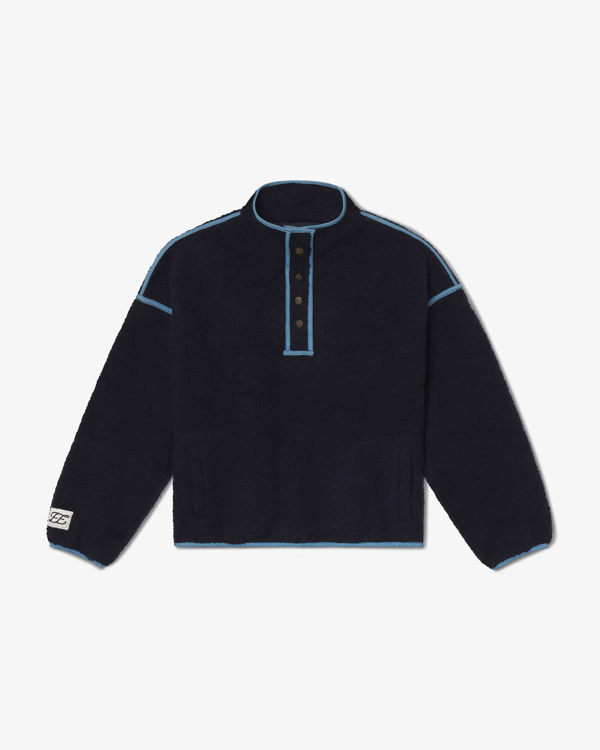 Navy Sherpa Fleece Pullover