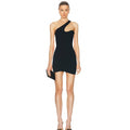 Noir Pulse One-Shoulder Mini Dress