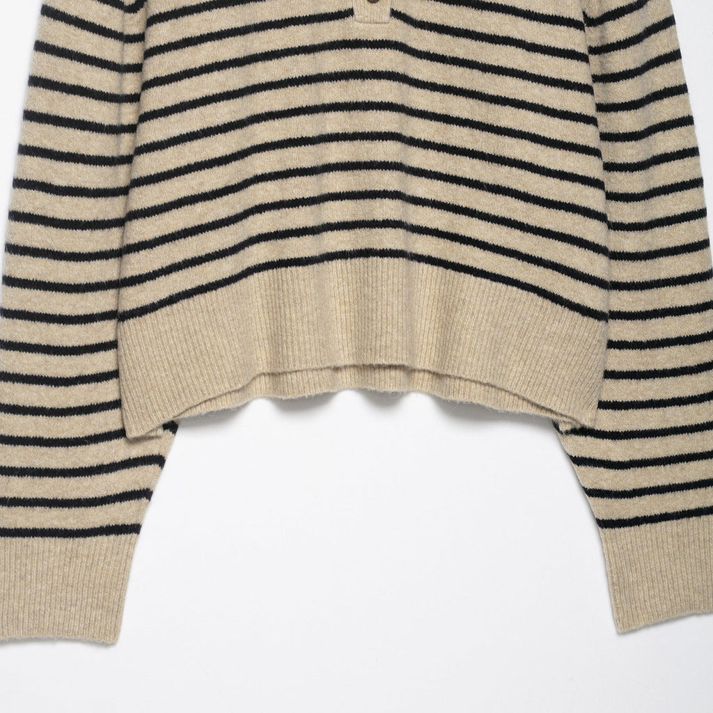 Striped Crew Neck Knit Cardigan – Classic Cozy Layer