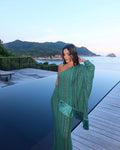One-Shoulder Tassel Striped Maxi Dress