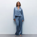 Heart Print Satin Pajama Set – Romantic & Silky