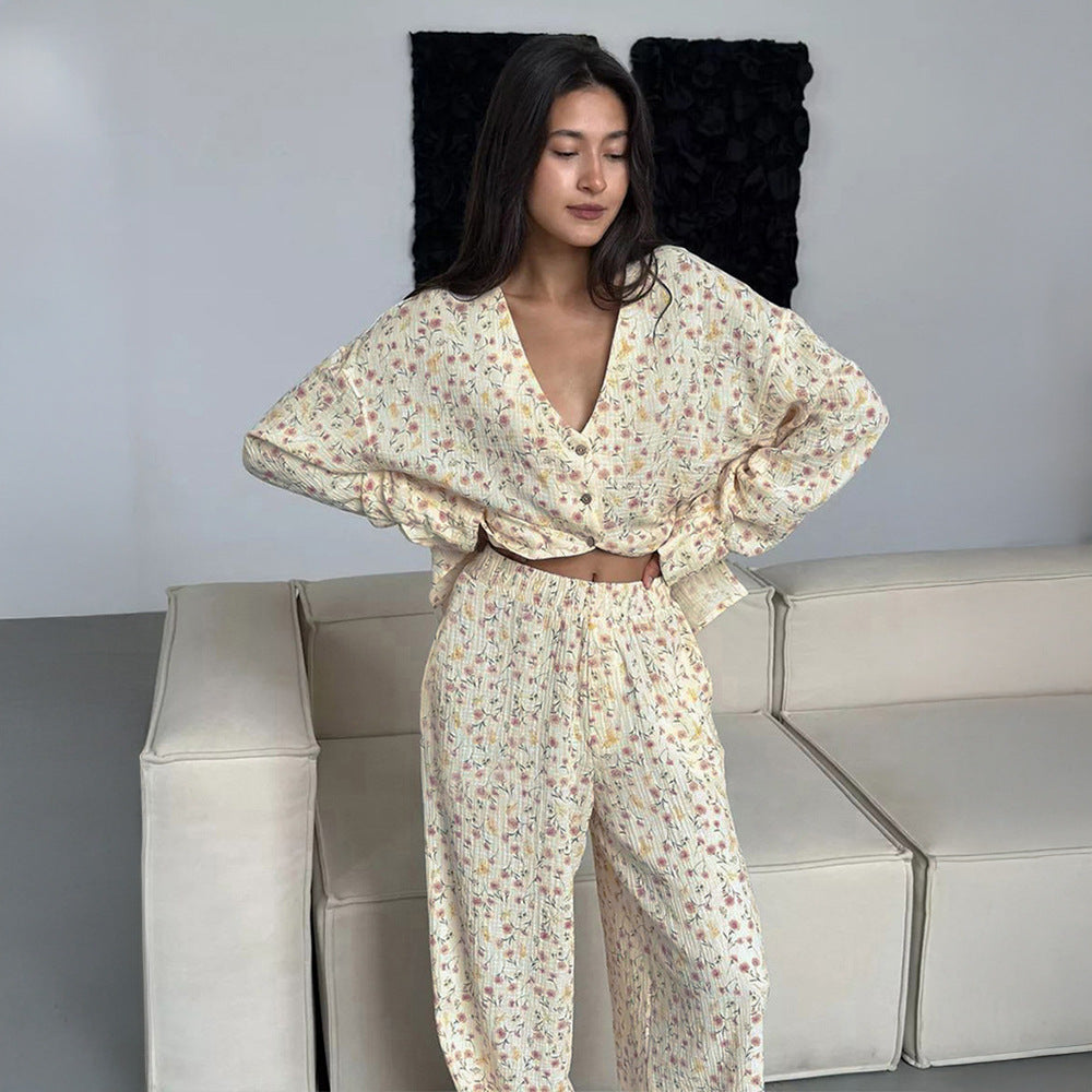 Flora Print Pajama Set – Cozy Bloom Vibes