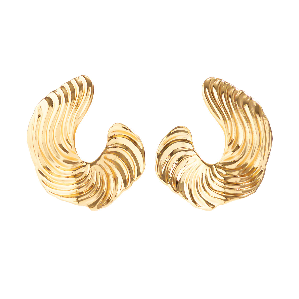 Lumière Textured Gold Studs