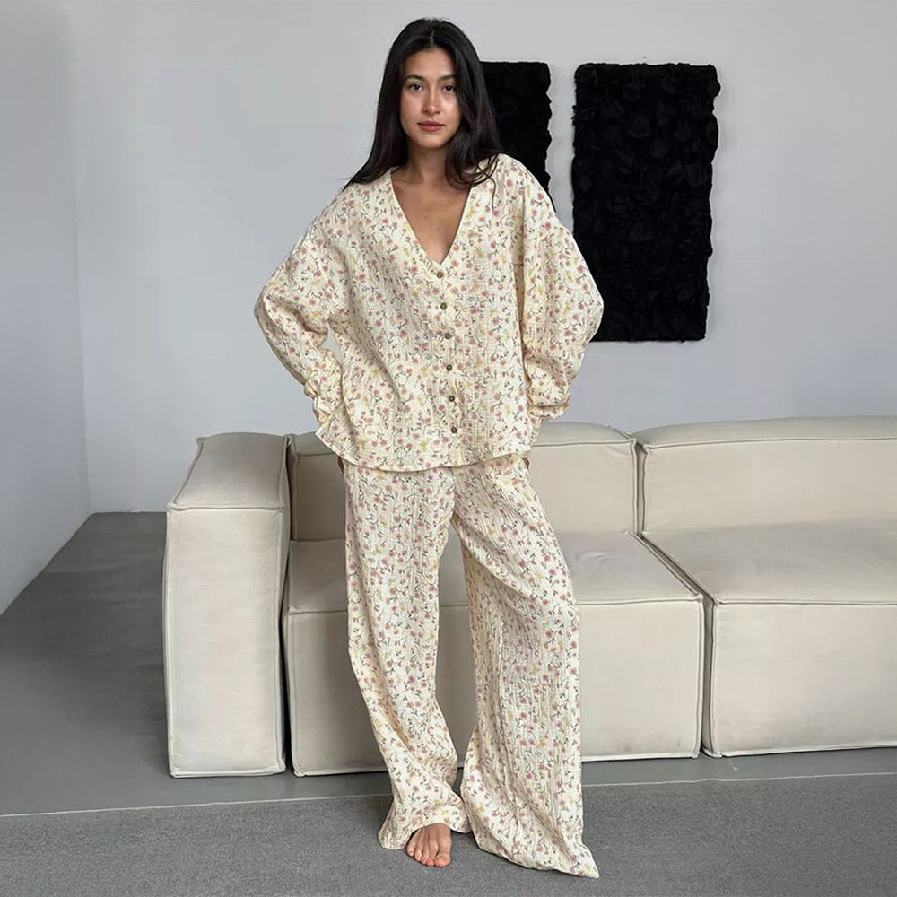 Flora Print Pajama Set – Cozy Bloom Vibes