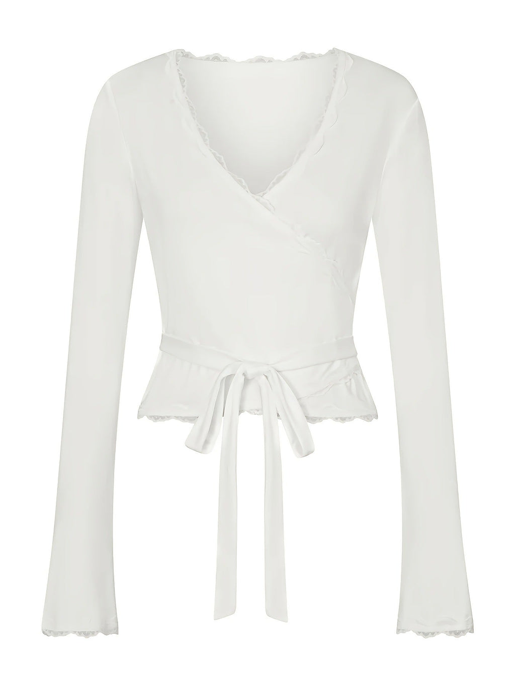 Fitted Lace Long Sleeve Blouse