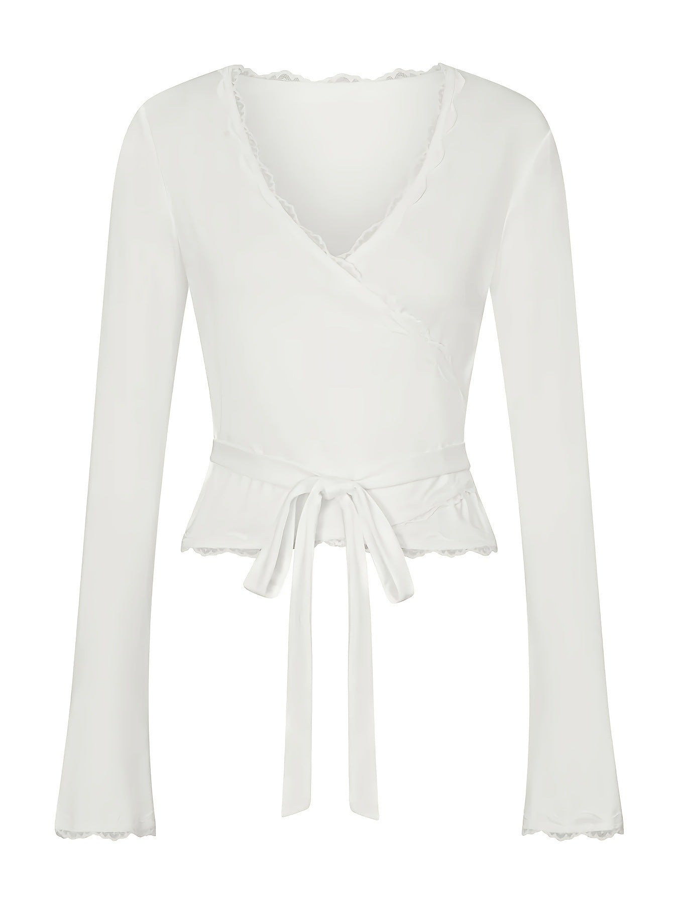 Fitted Lace Long Sleeve Blouse