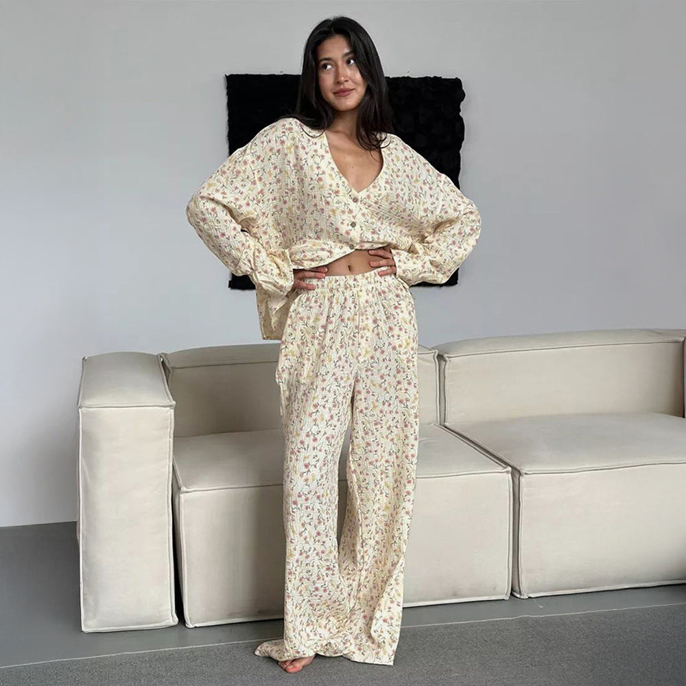 Flora Print Pajama Set – Cozy Bloom Vibes