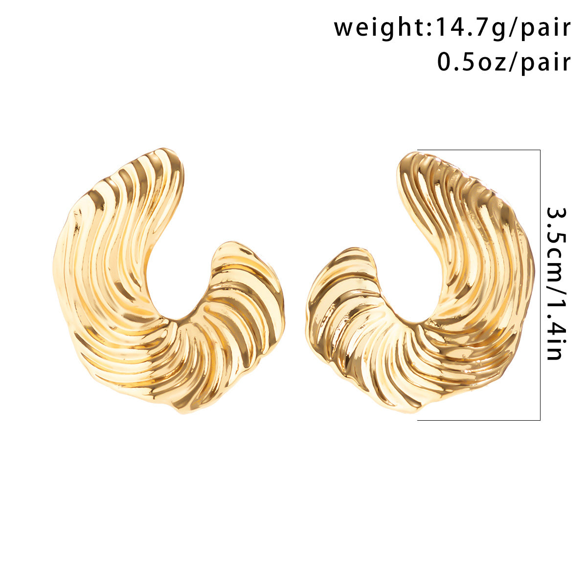 Lumière Textured Gold Studs