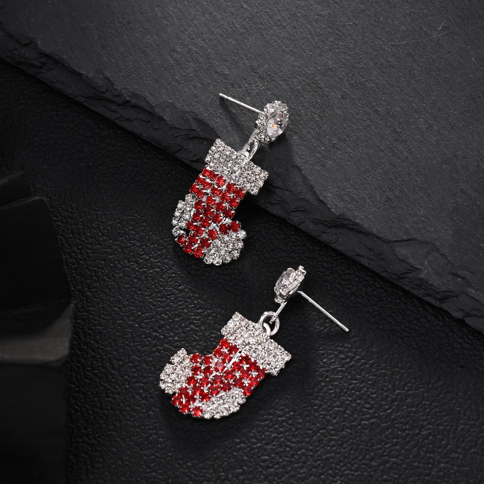 Christmas Rhinestone Earrings – Holiday Sparkle
