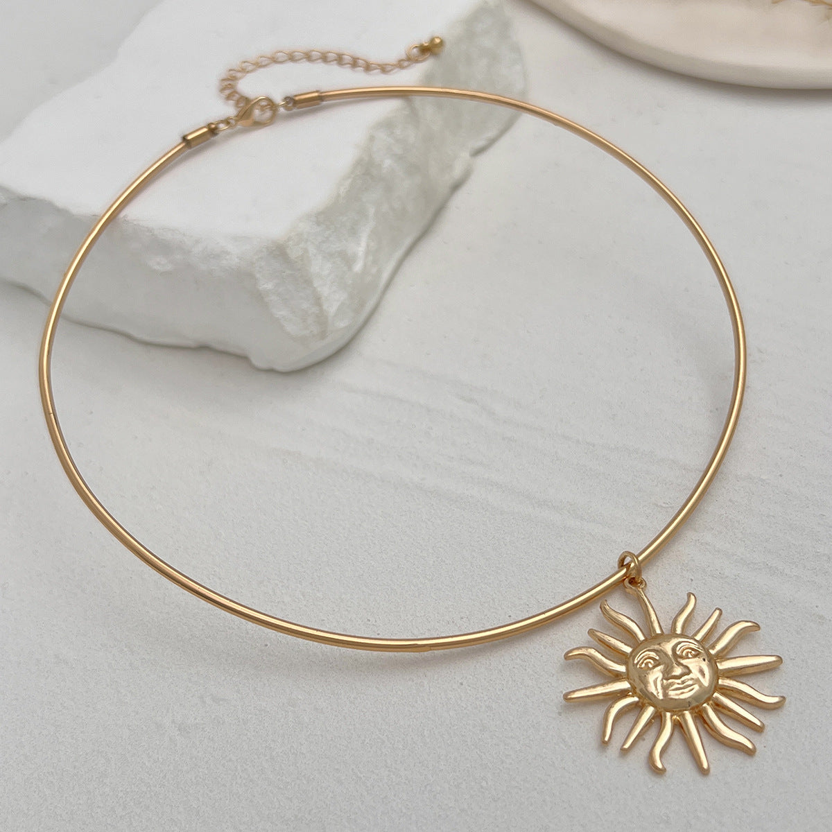 Soléa Vintage Sun Pendant Necklace