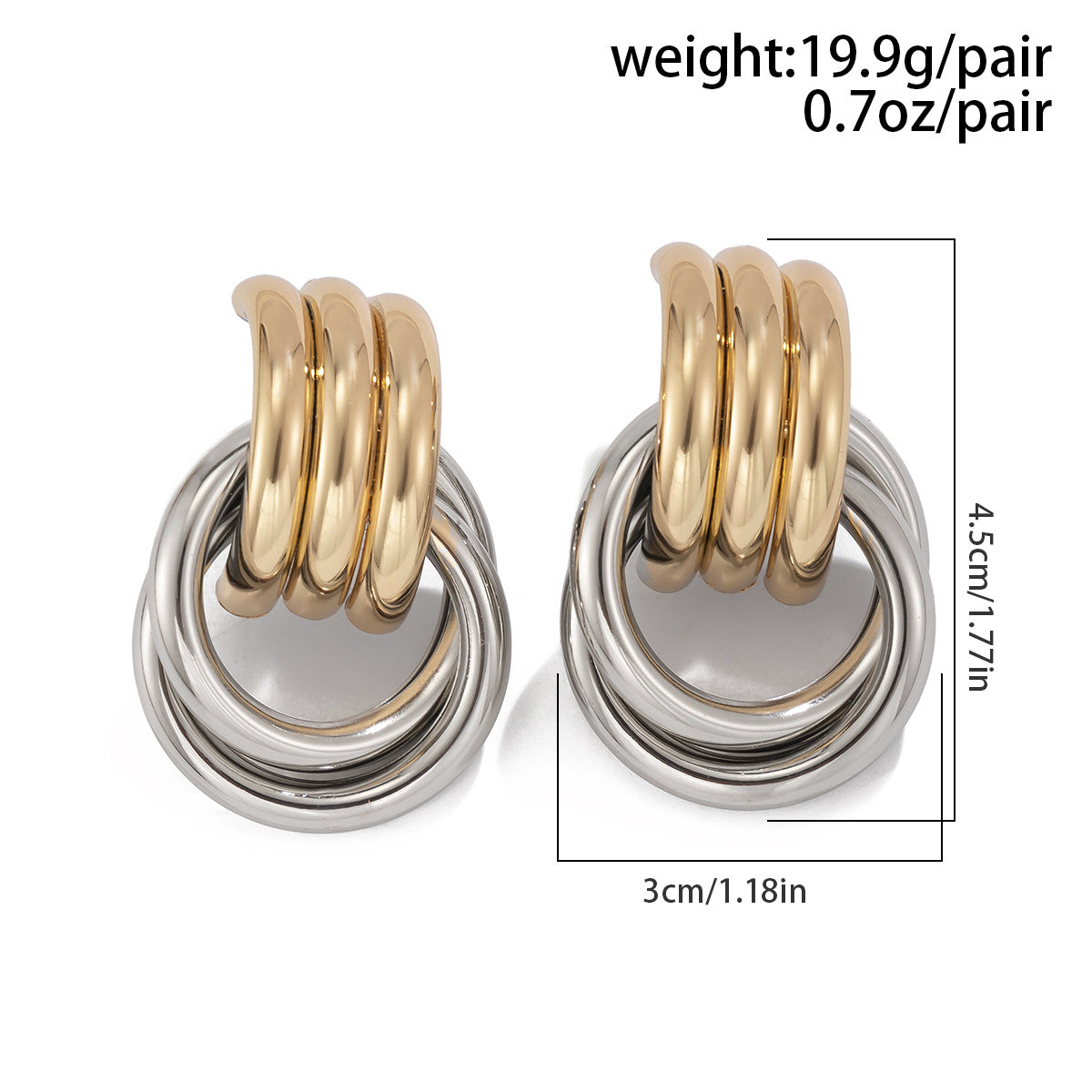 Arden Mixed Metal Ripple Earrings
