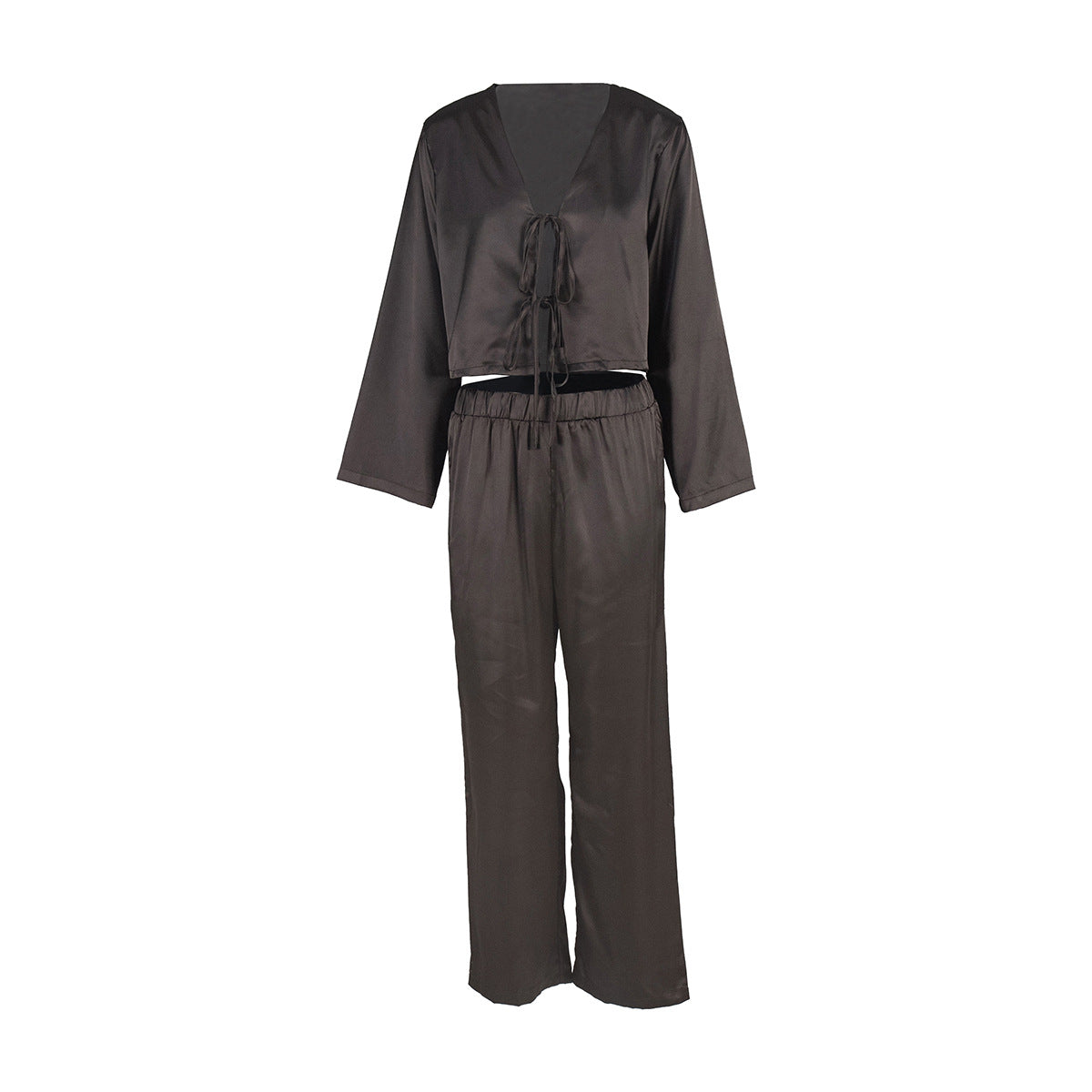 Satin Brown Pajama Set – Luxe Sleepwear Vibes
