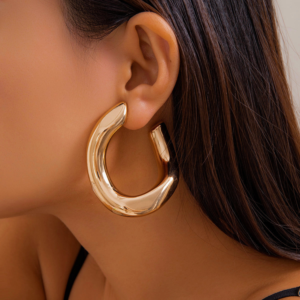Circle & Teardrop Drop Earrings