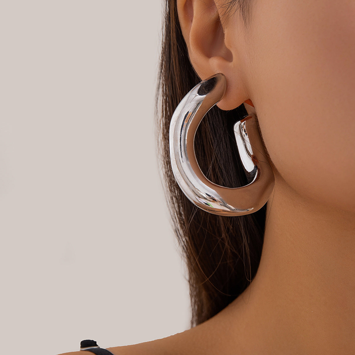 Circle & Teardrop Drop Earrings