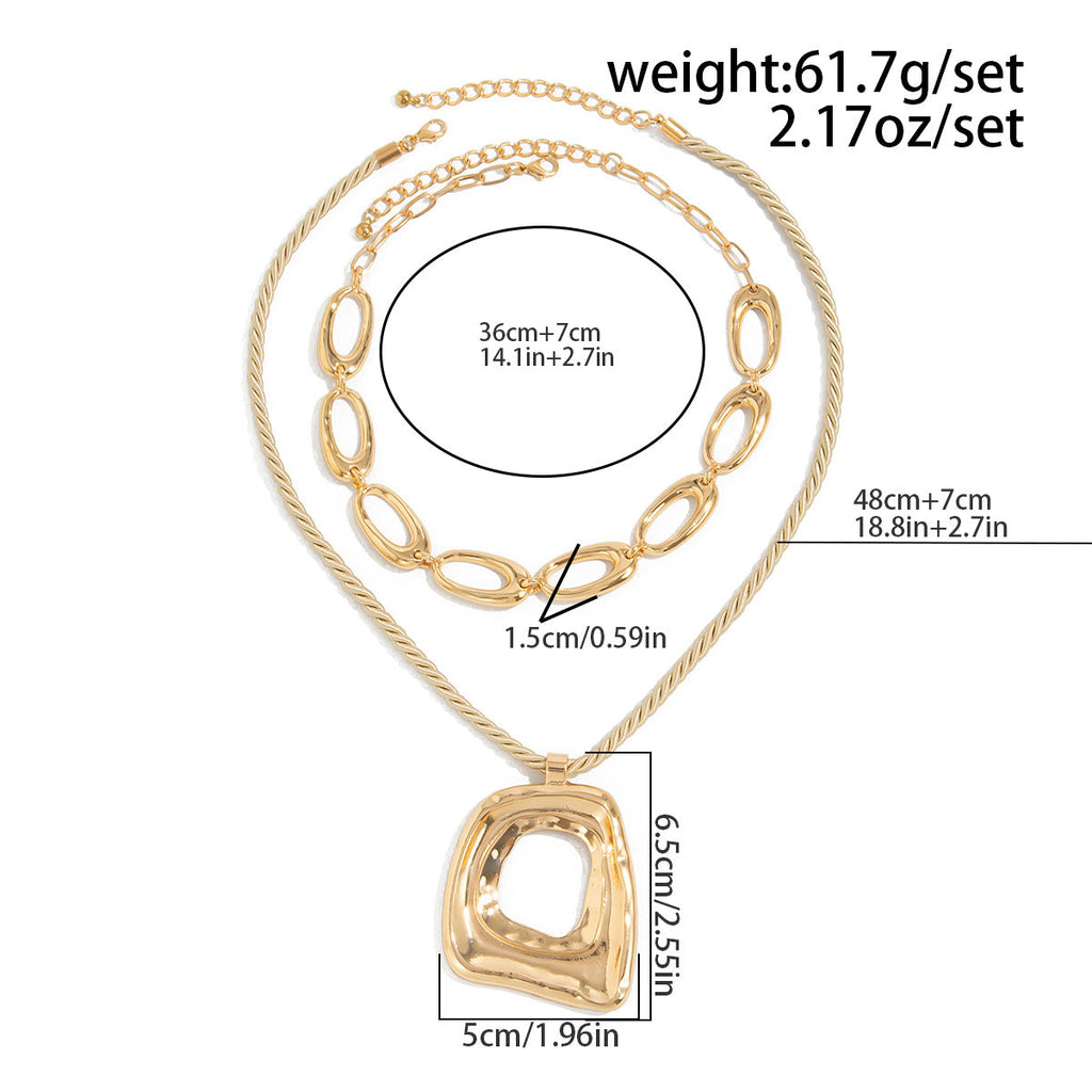 Orilla Sculpted Circle Necklace Set