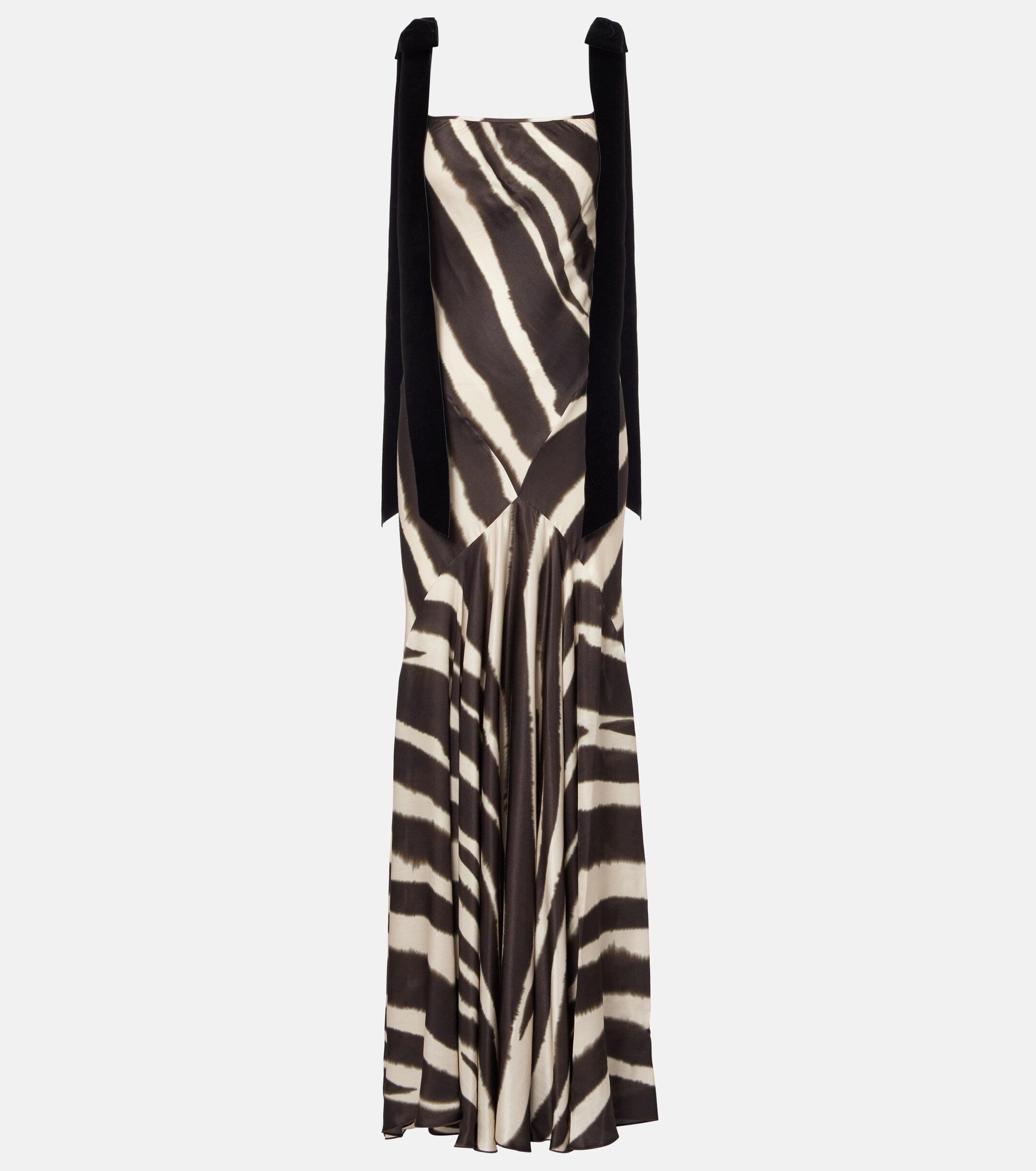 Zebra Noir Satin Gown