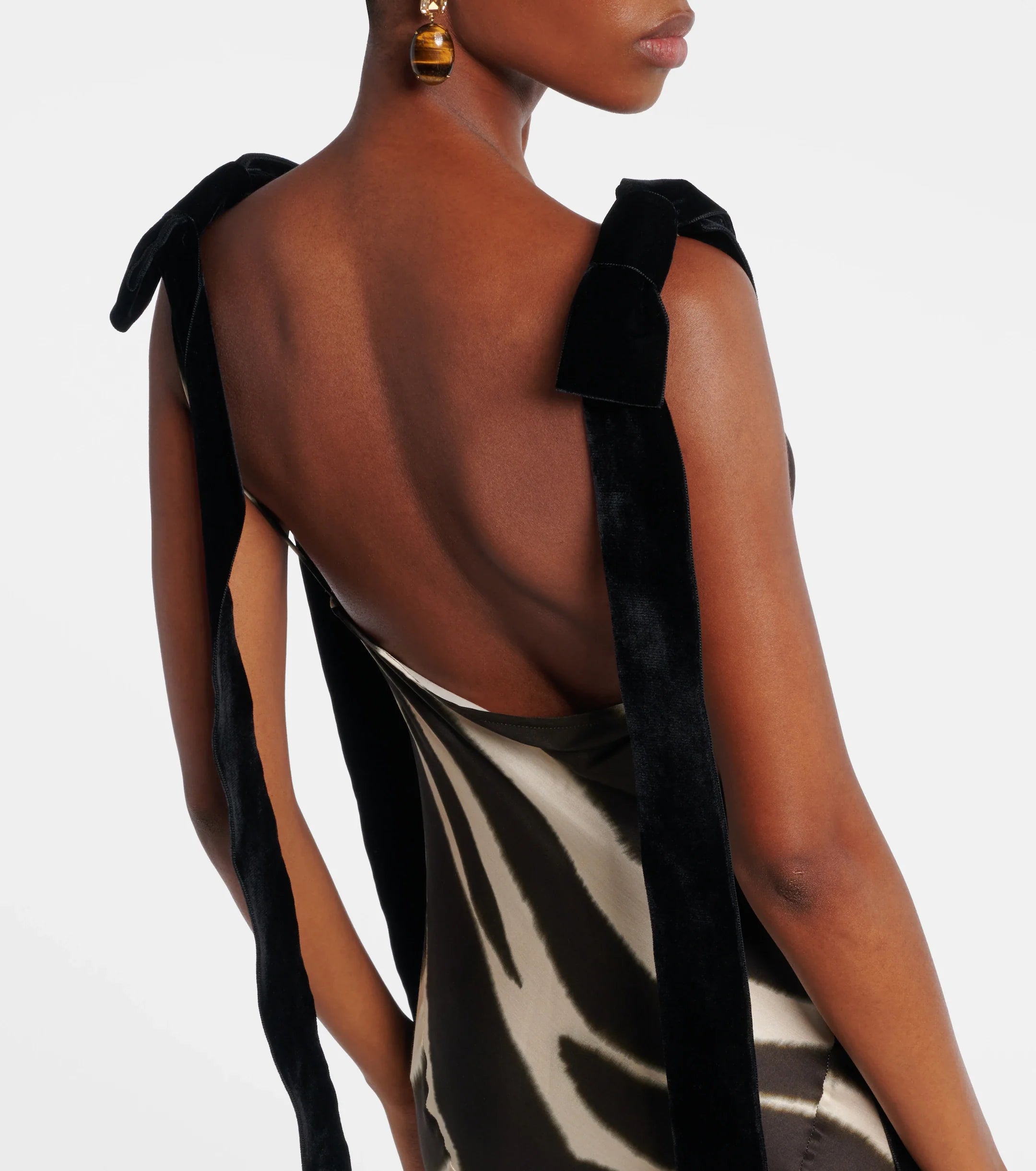 Zebra Noir Satin Gown