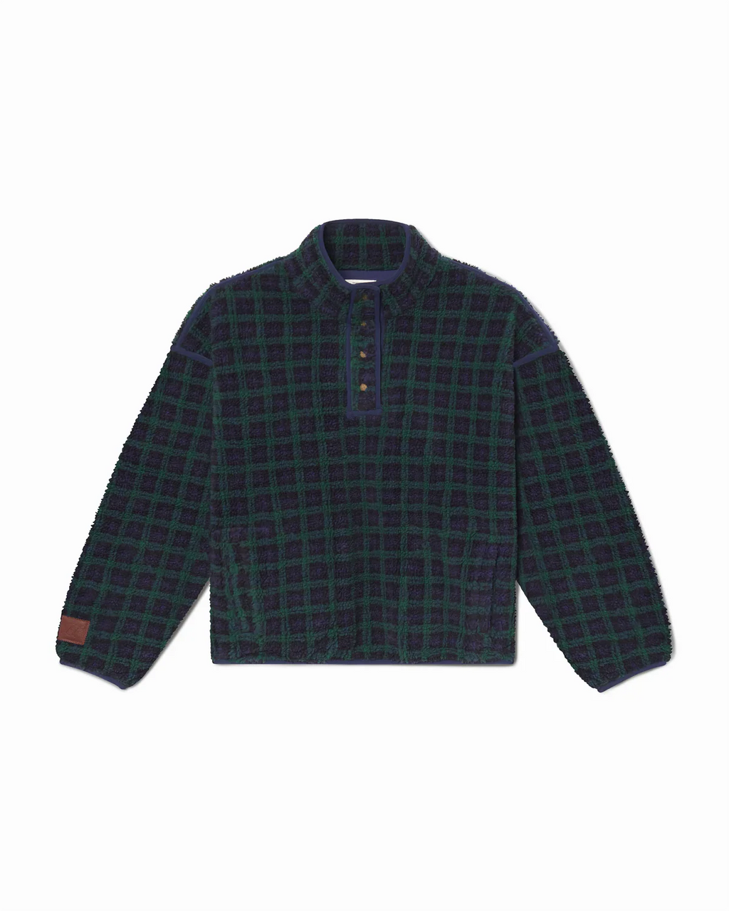 Teal Plaid Fleece Pullover