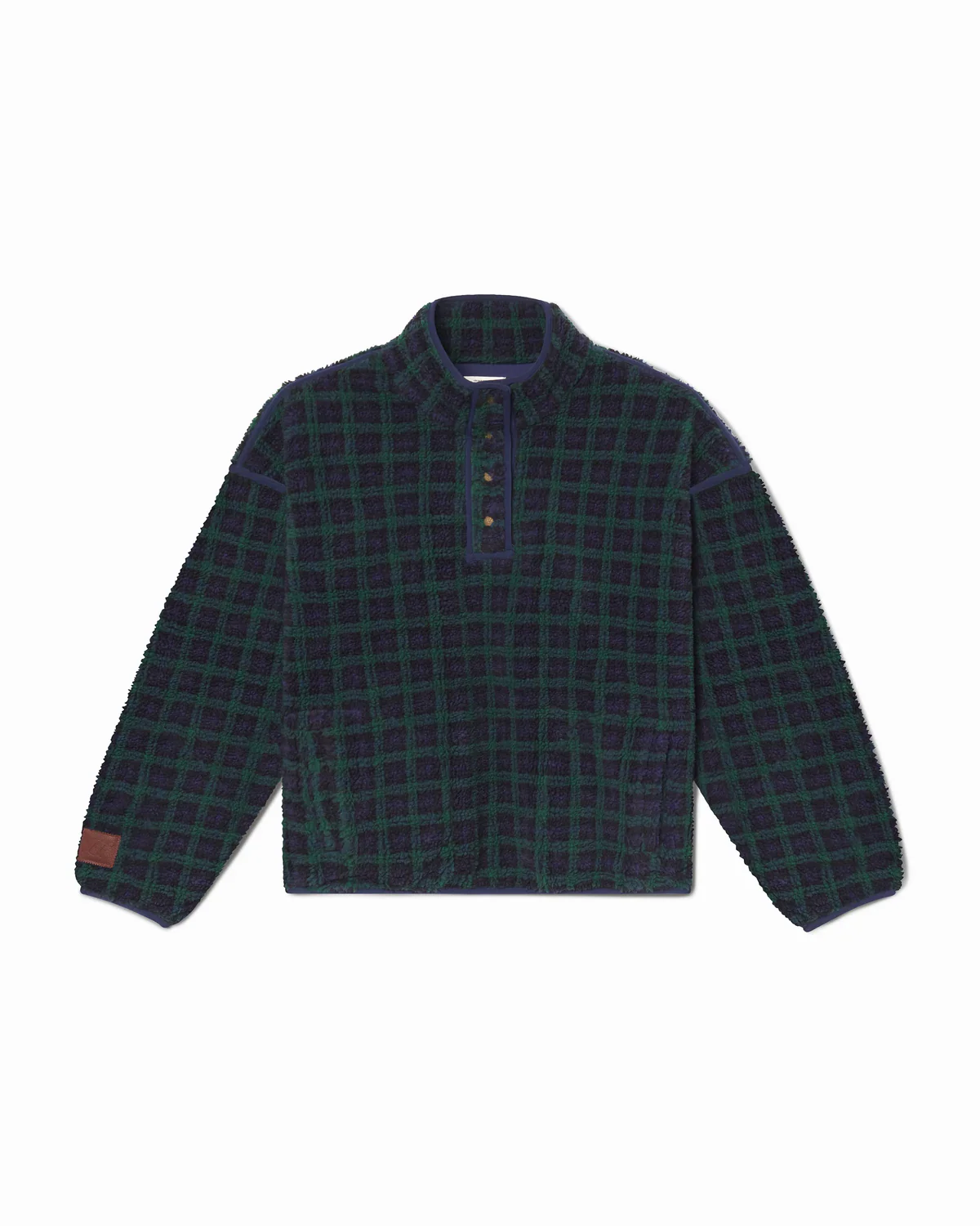 Teal Plaid Fleece Pullover