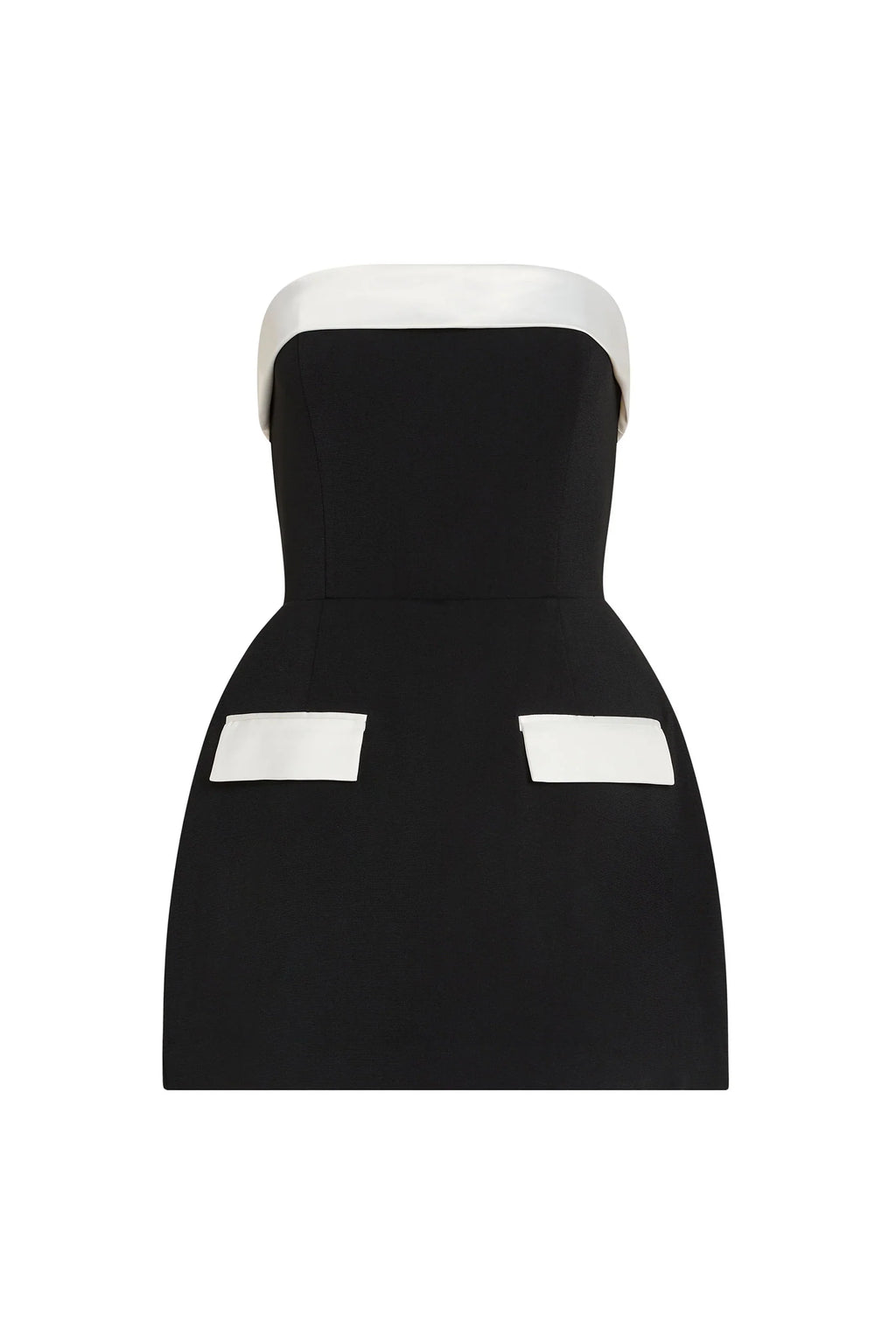 Black & White Strapless A-Line Mini Dress