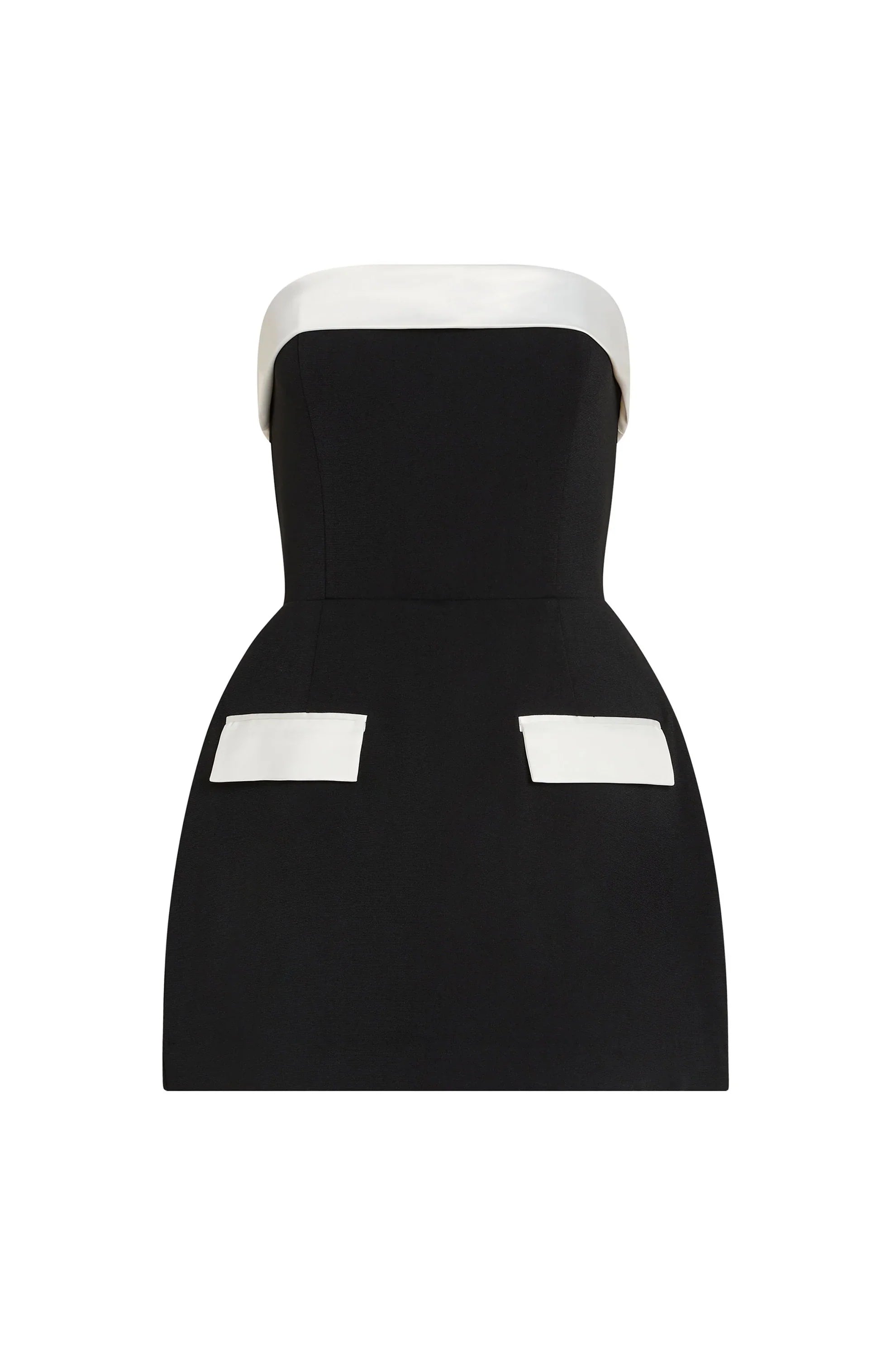 Black & White Strapless A-Line Mini Dress