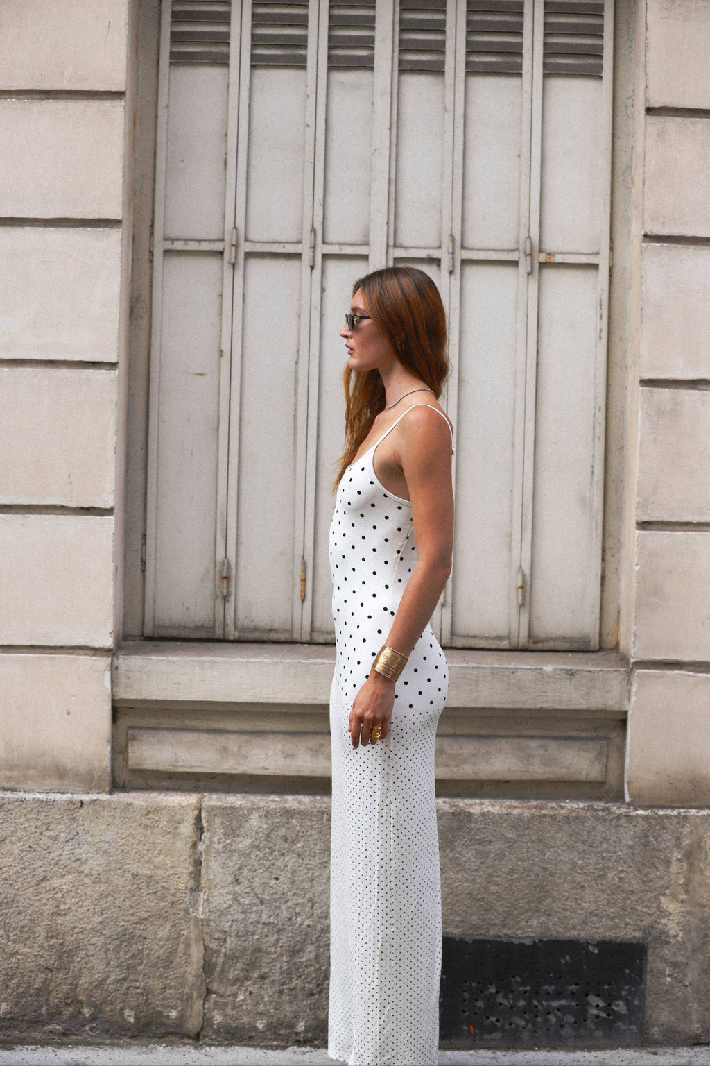 Slip Dress | White Polka