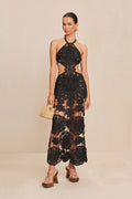 Midnight Bloom Cut-Out Gown