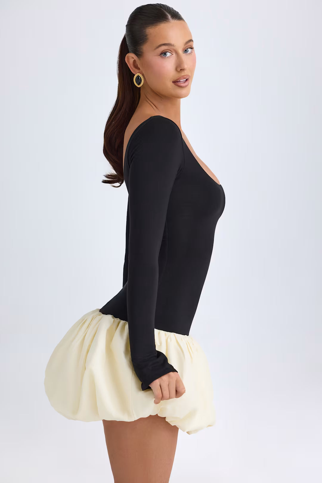Noir Bloom Mini Dress