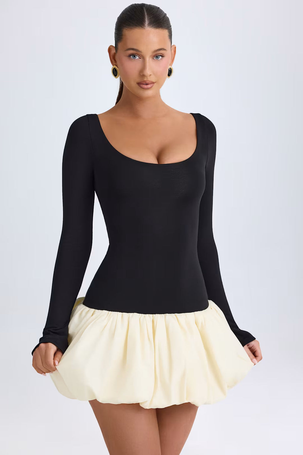 Noir Bloom Mini Dress