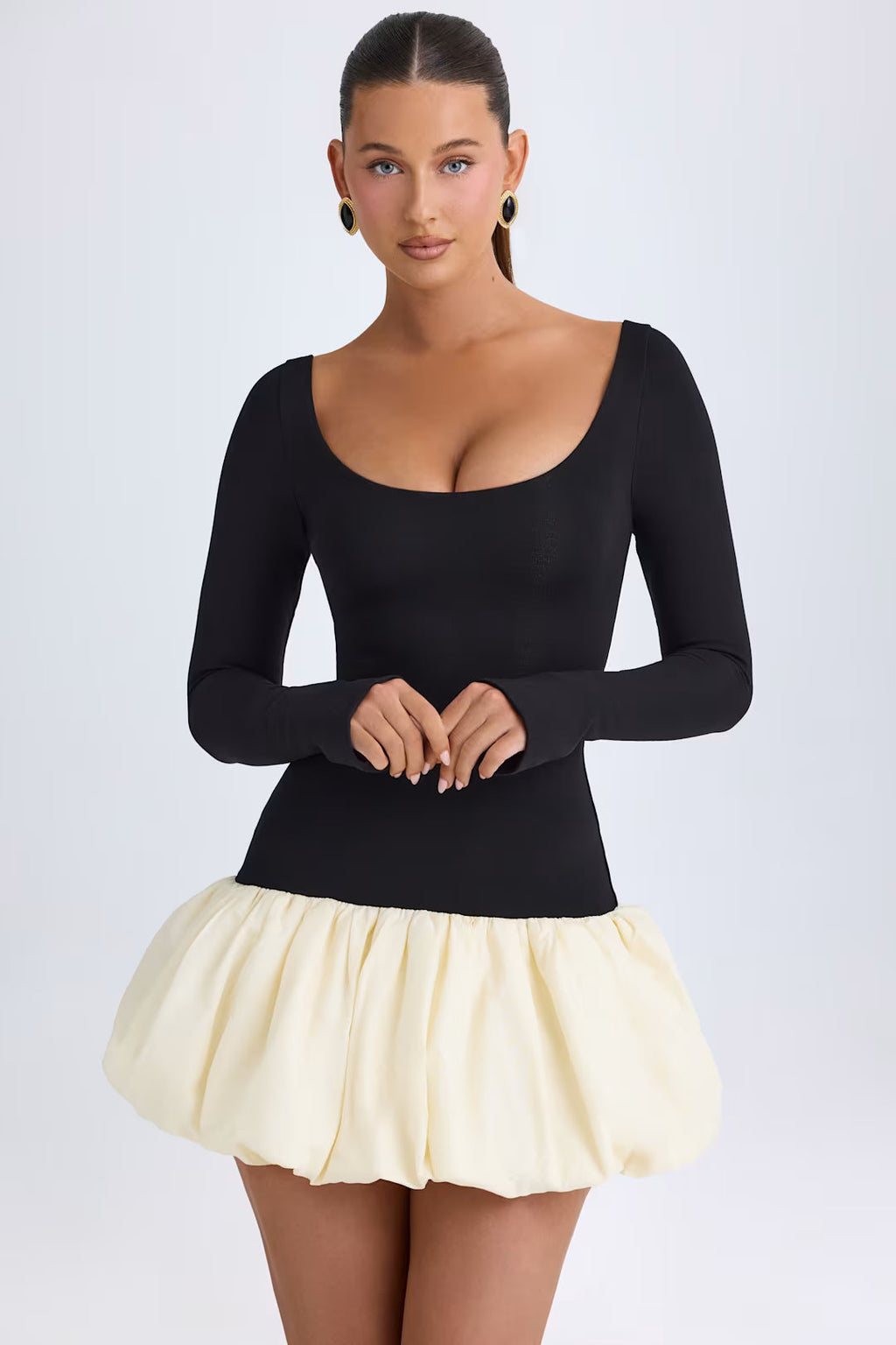 Noir Bloom Mini Dress