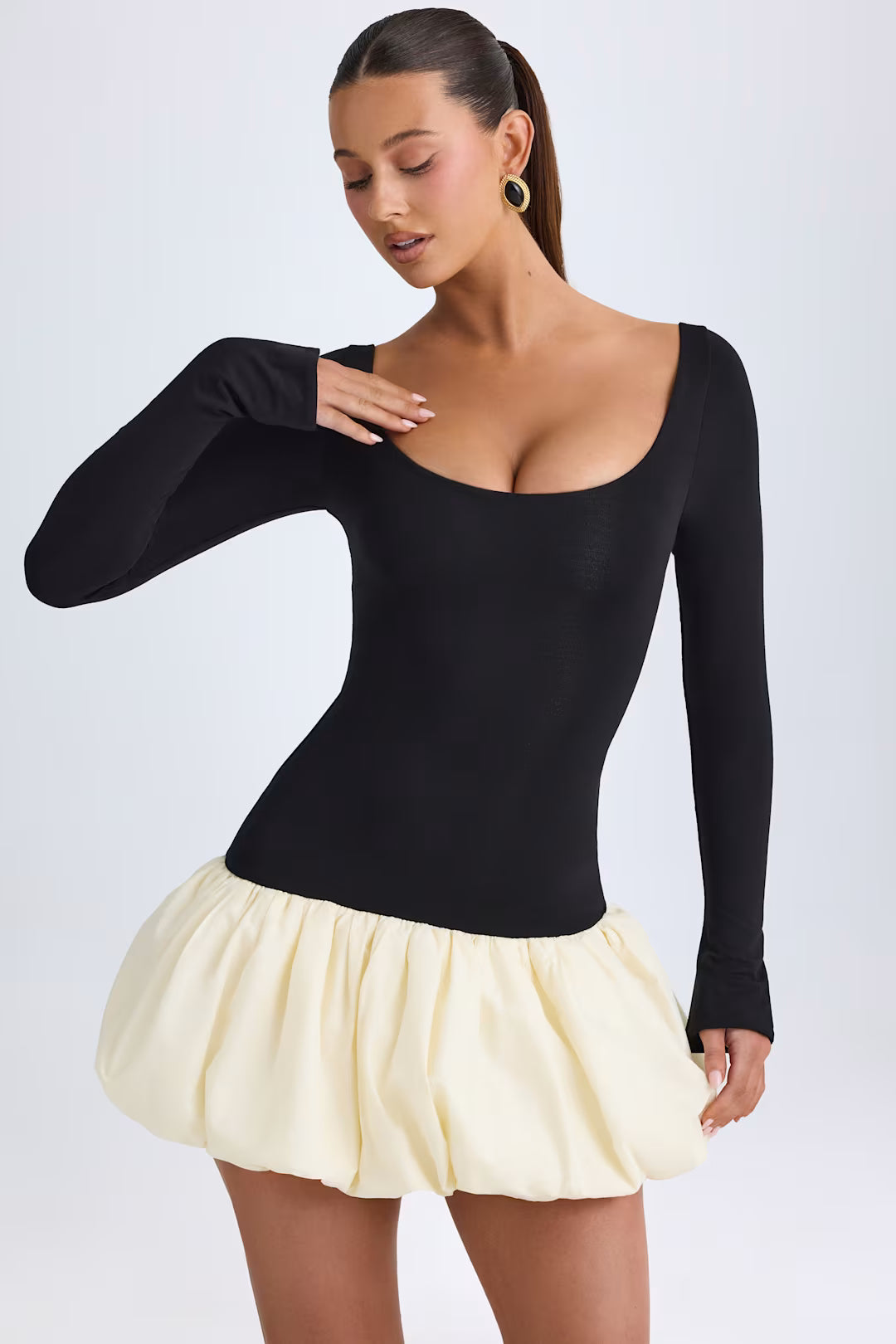 Noir Bloom Mini Dress
