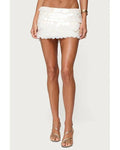 White Sequin Mini Skirt
