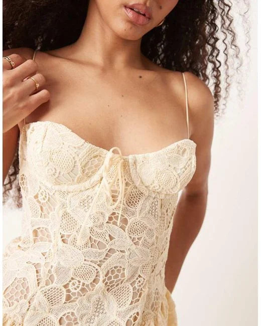Buttercream Lace A-Line Mini Dress