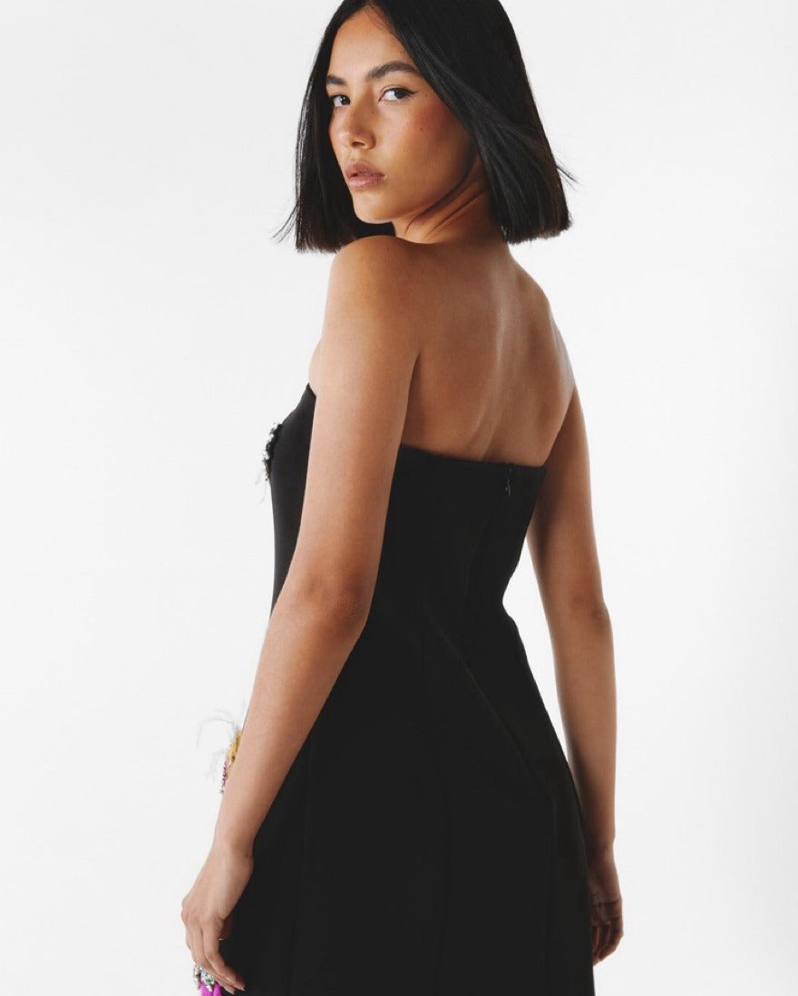 Strapless Embellished Mini Dress