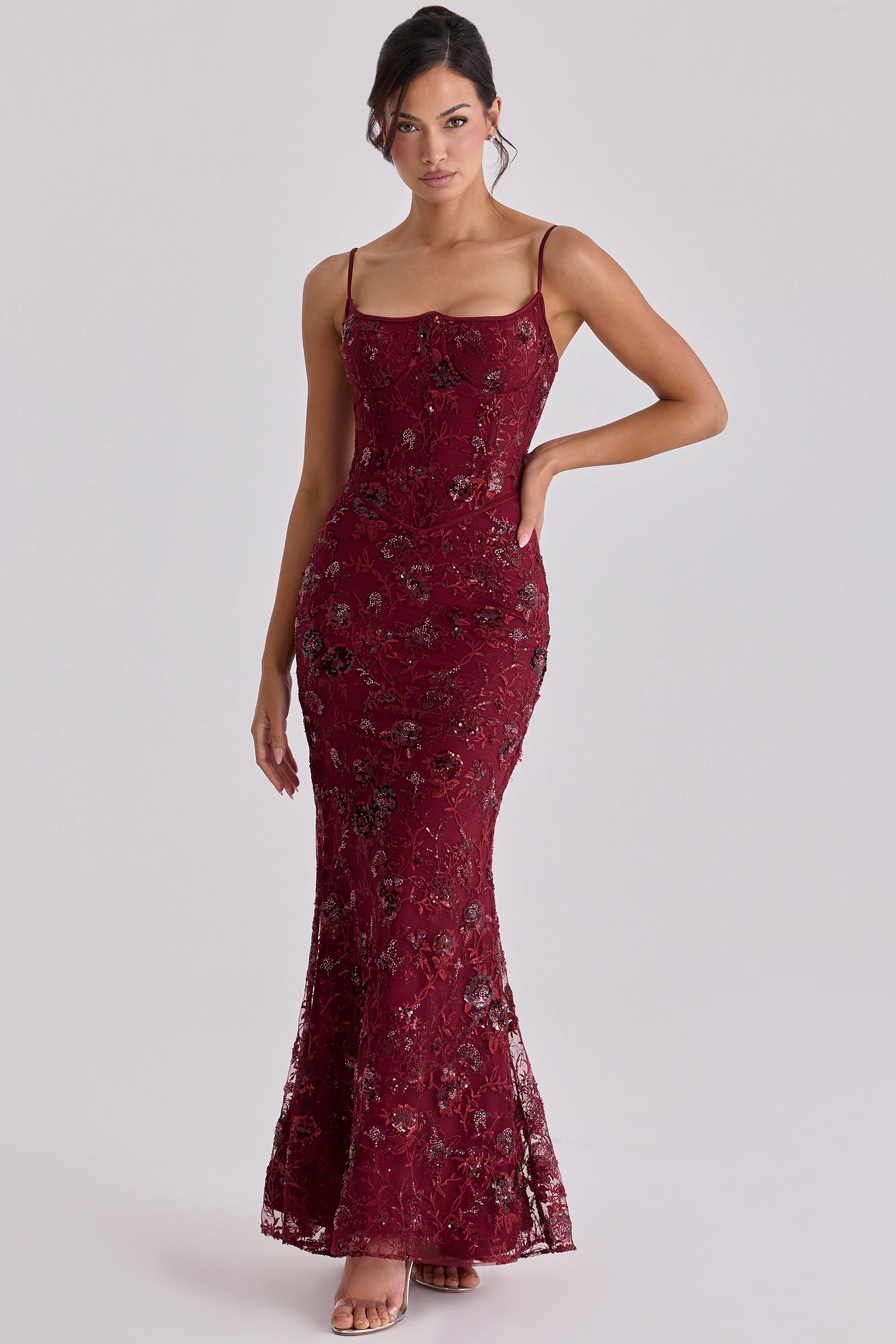 Bordeaux Siren Mermaid Gown