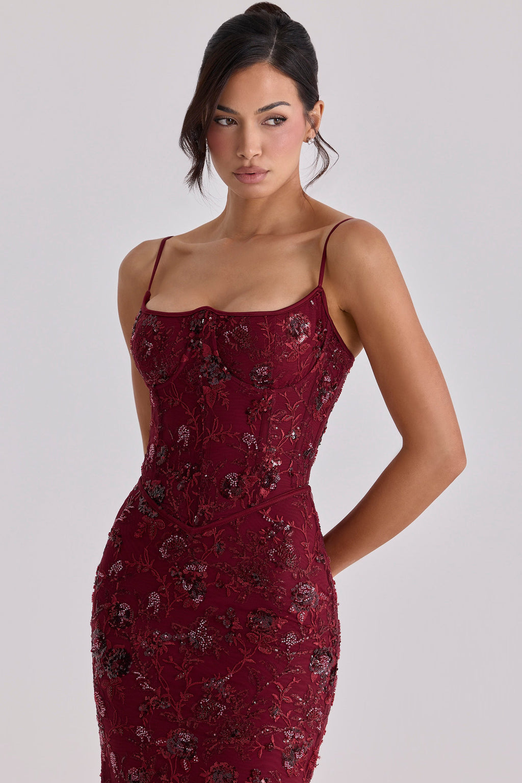 Bordeaux Siren Mermaid Gown