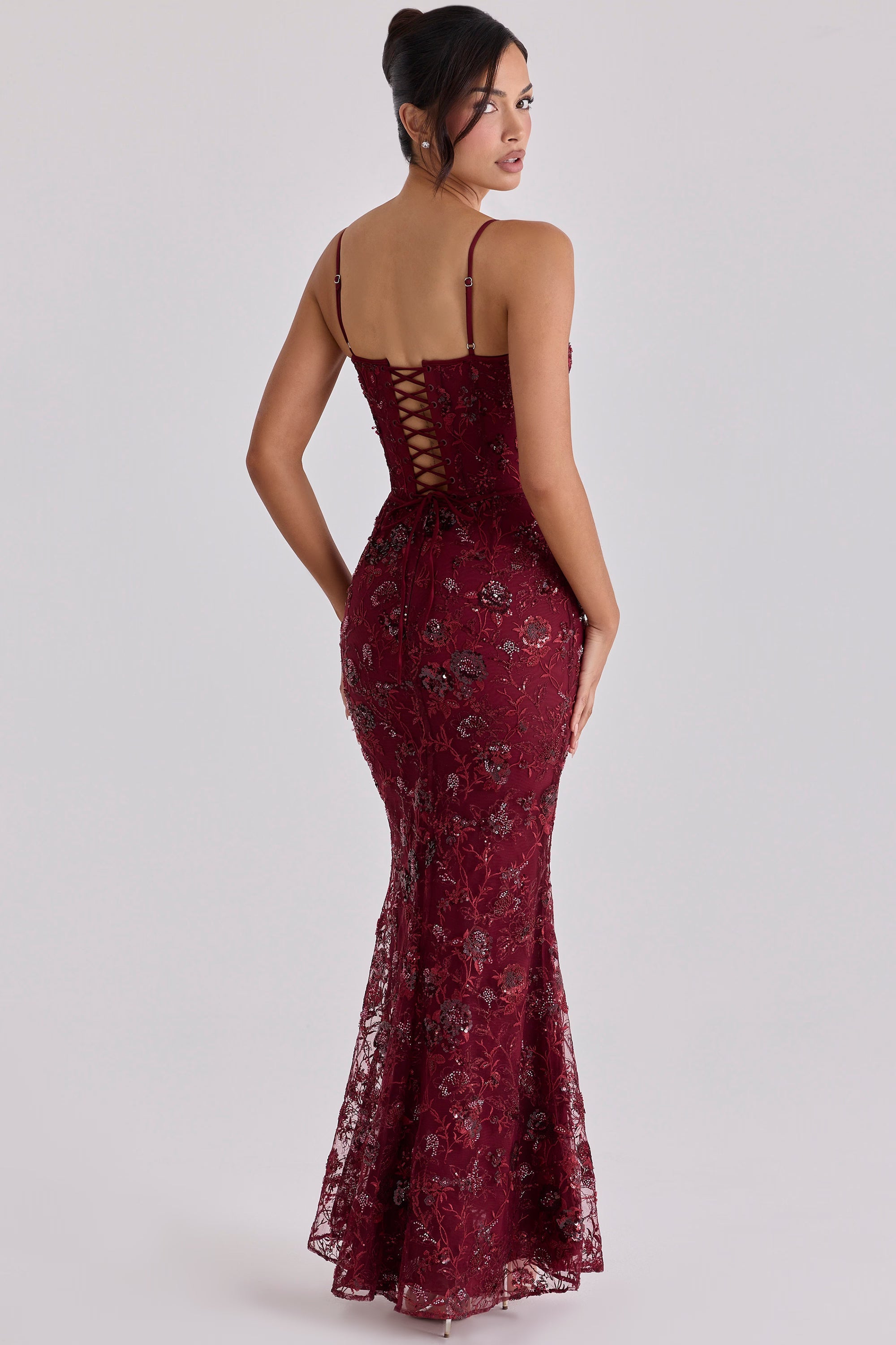 Bordeaux Siren Mermaid Gown