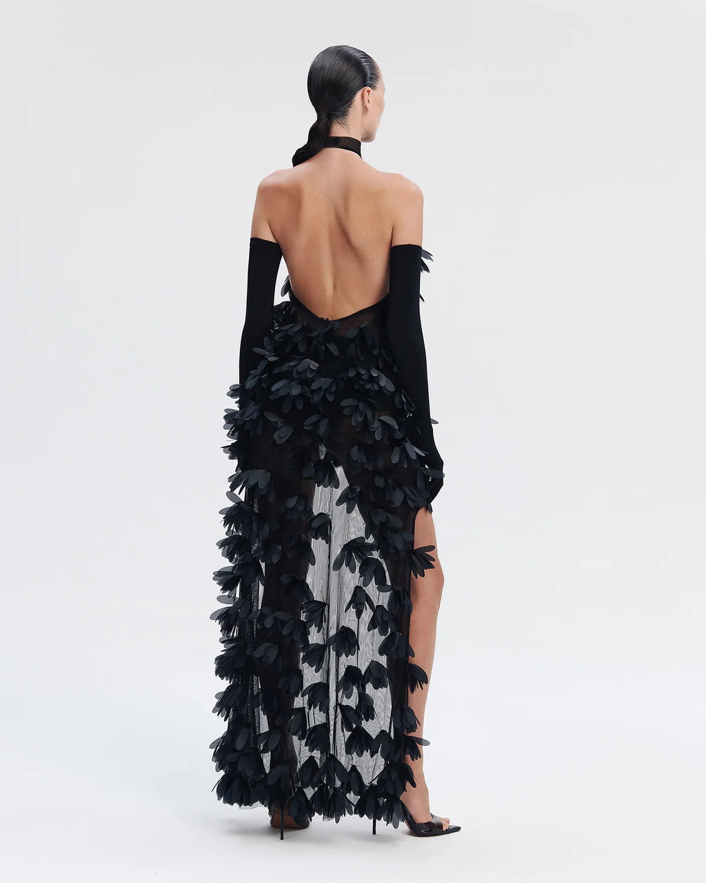 Midnight Petal Hi-Lo Dress