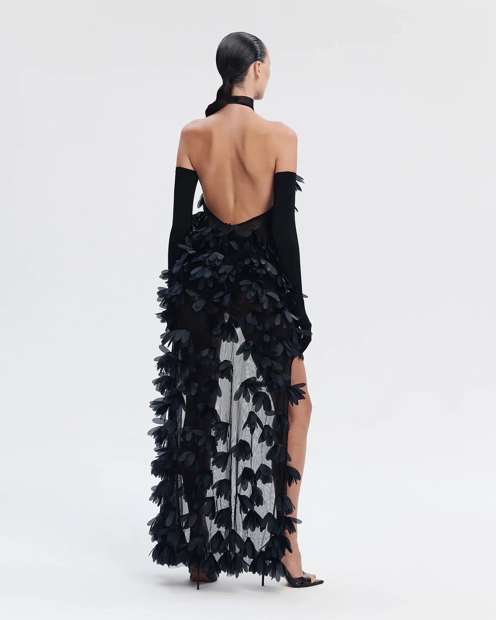 Midnight Petal Hi-Lo Dress