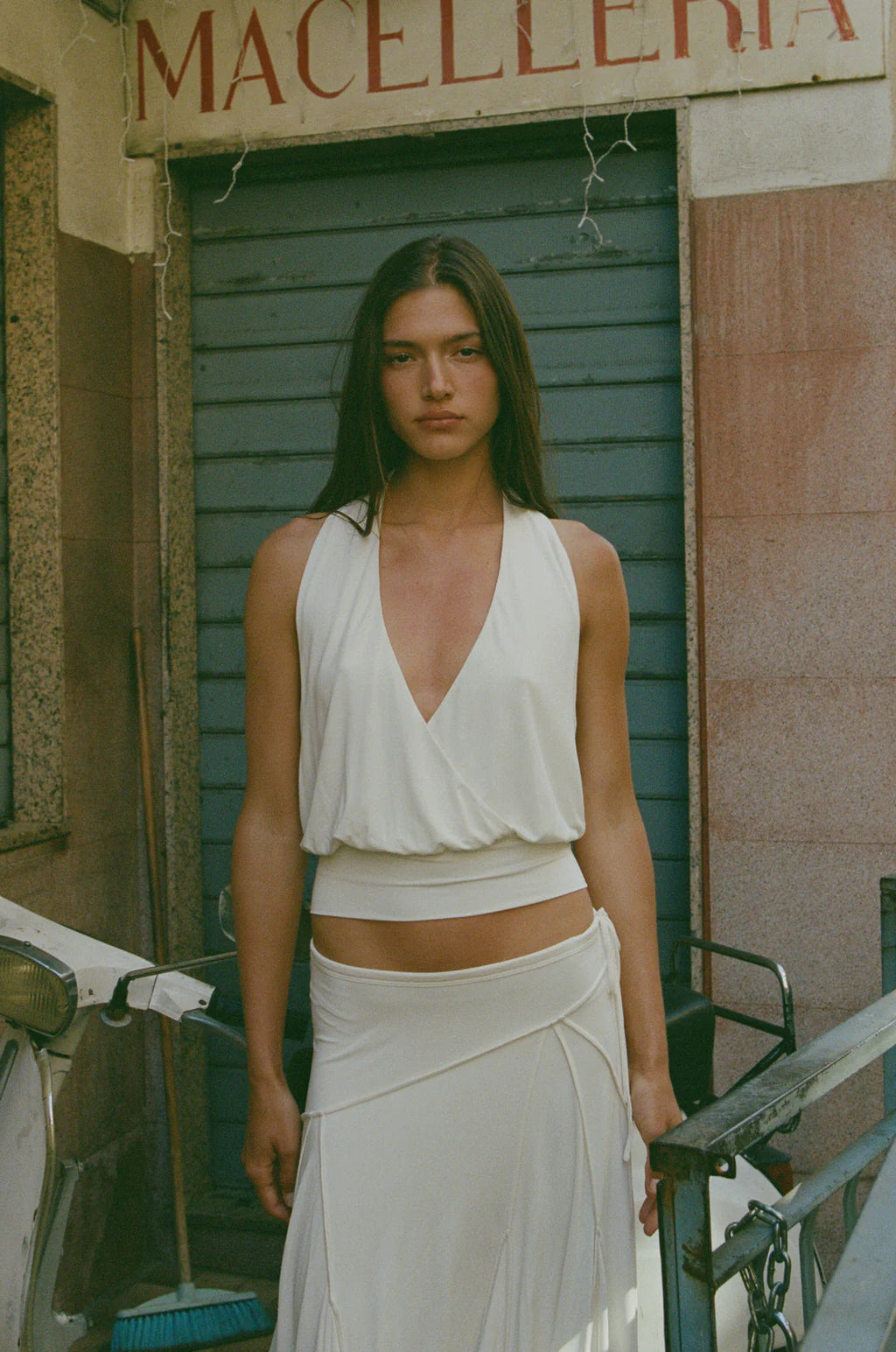 Ivory Halo Halter Crop Top