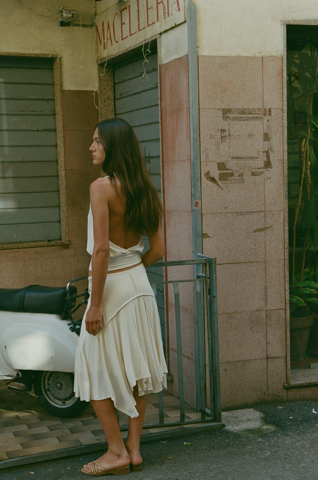 Ivory Halo Halter Crop Top
