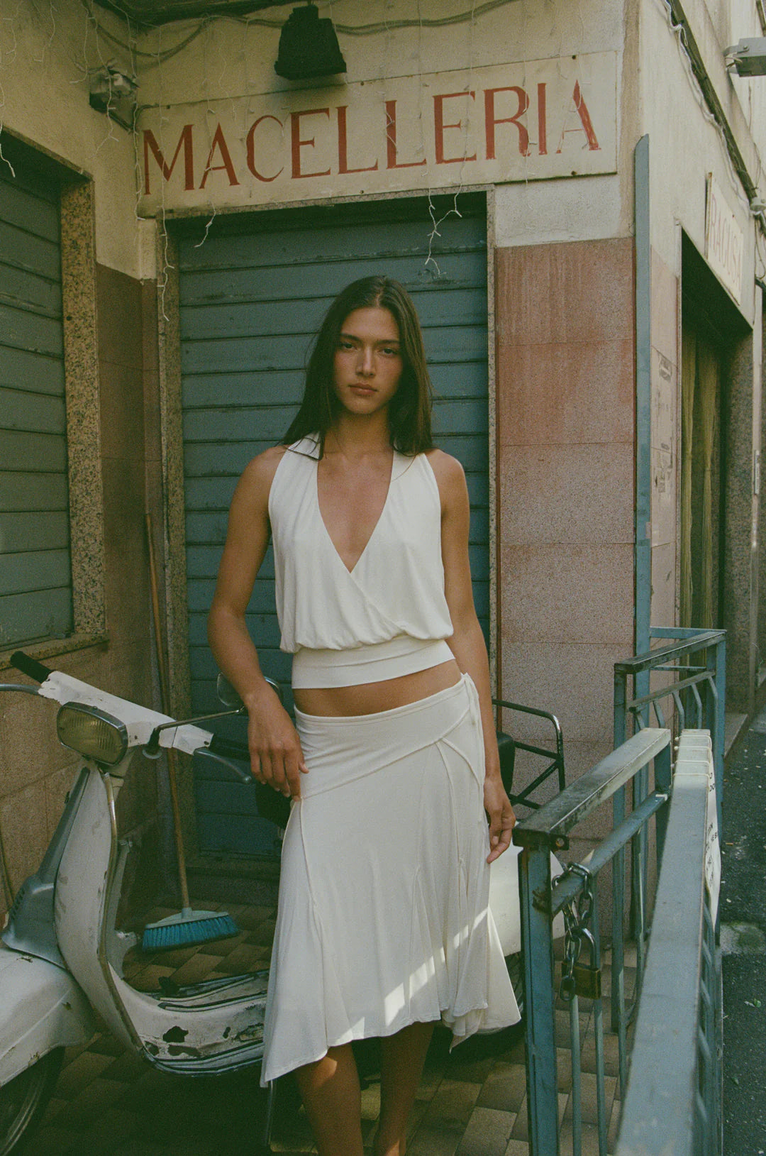 Ivory Halo Halter Crop Top