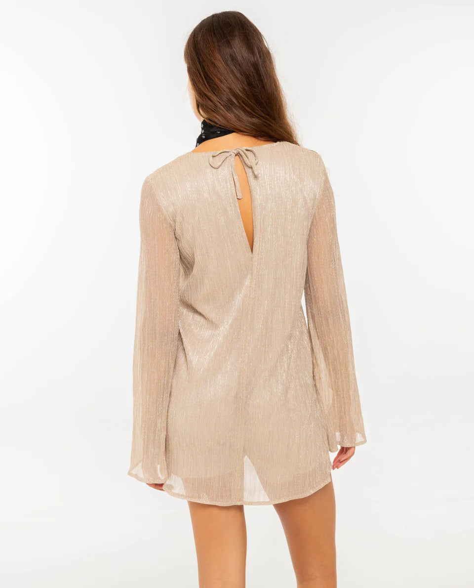 Shimmer Pleat Moonlight Mini Dress