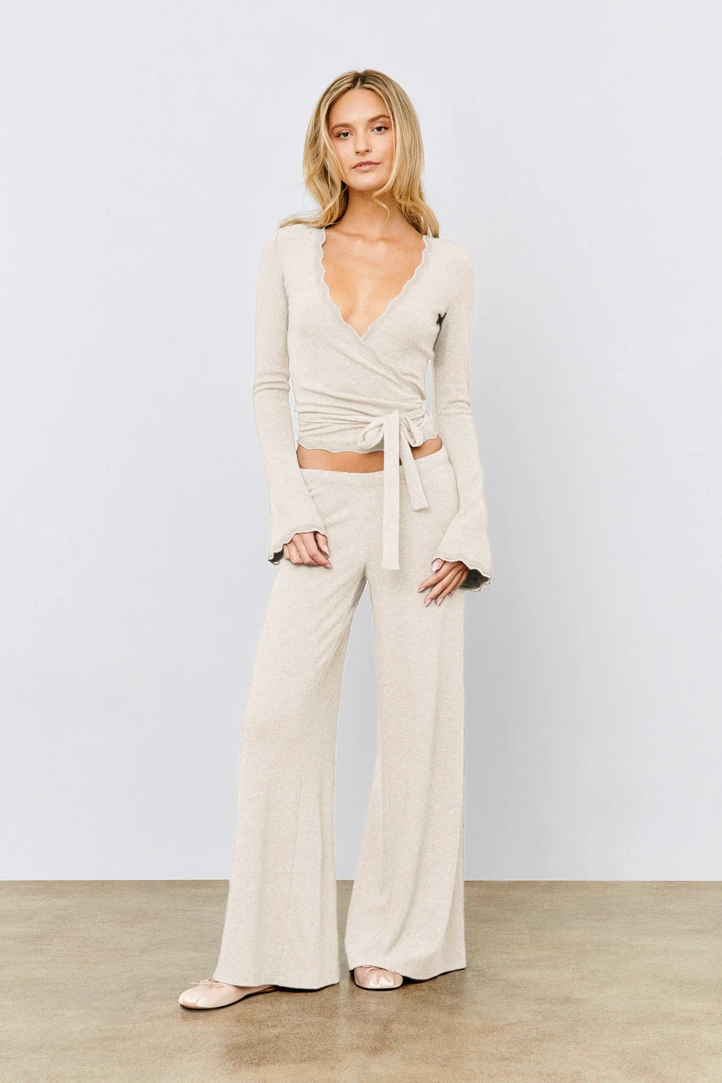 Vanilla Iced Lace Wrap Top
